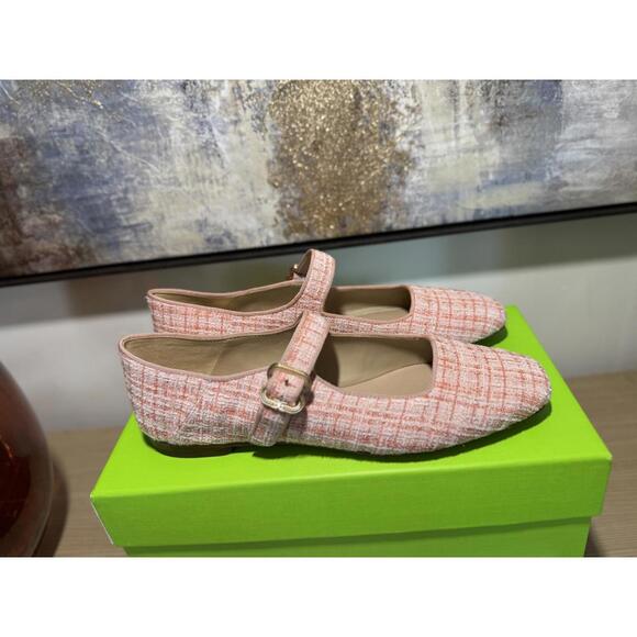 Women's Sam Edelman Pink Plaid Mary Jane Flats - Picture 5 of 6